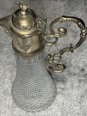 Vintage 14" Crystal Wine Carafe Decanter Pitcher By Sace In Italy ULTRA RARE!